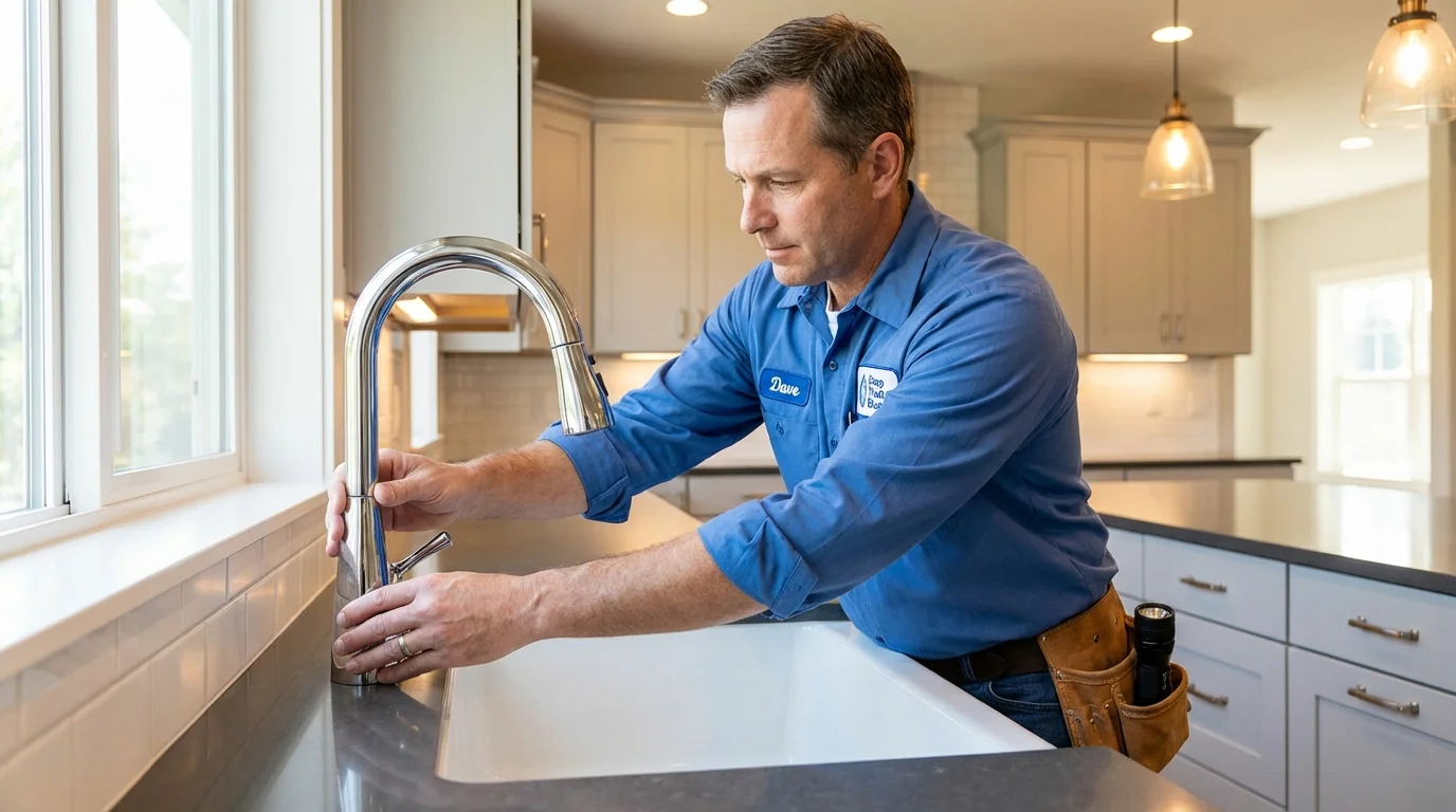 Kitchen faucet installation by Johns Plumbing LLC in Mountain Lakes