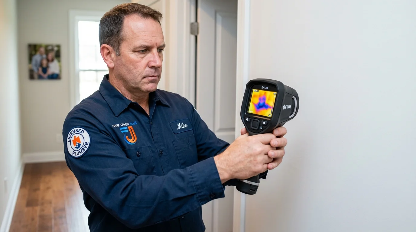 Thermal imaging leak detection by Johns Plumbing LLC in Mountain Lakes