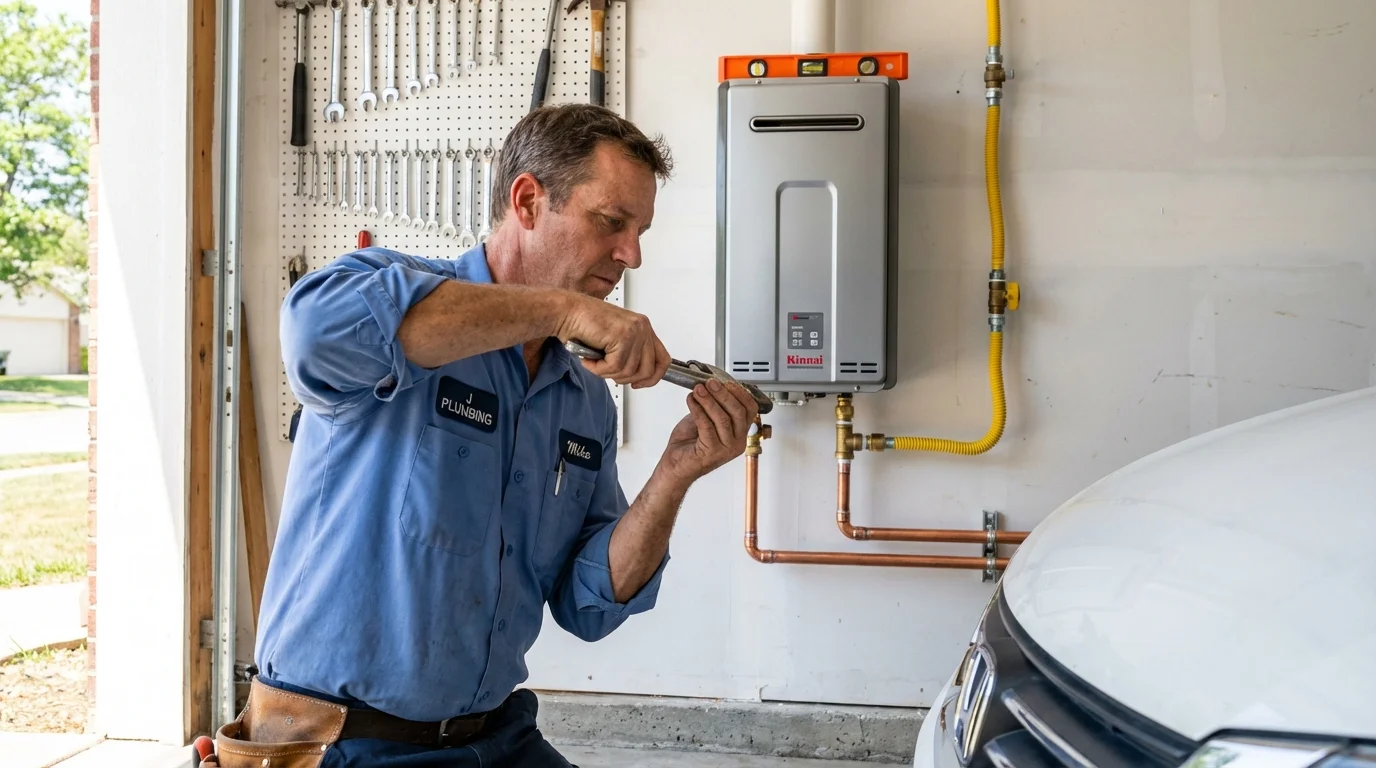 Tankless water heater installation by a Johns Plumbing LLC plumber in Mountain Lakes